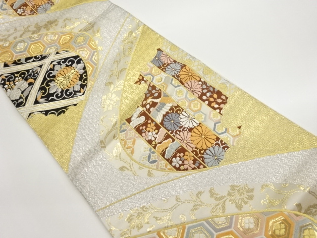 JAPANESE FUKURO OBI / WOVEN FLORAL PLANTS